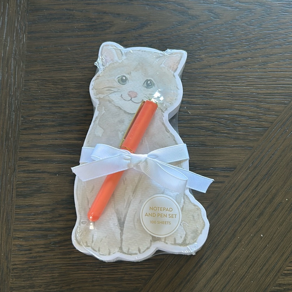 CAT NOTE PAD WITH PEN SET NWT